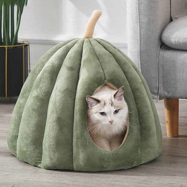 PfotenHöhle | Warmes und gemütliches Winterbett für Katzen - Brezella