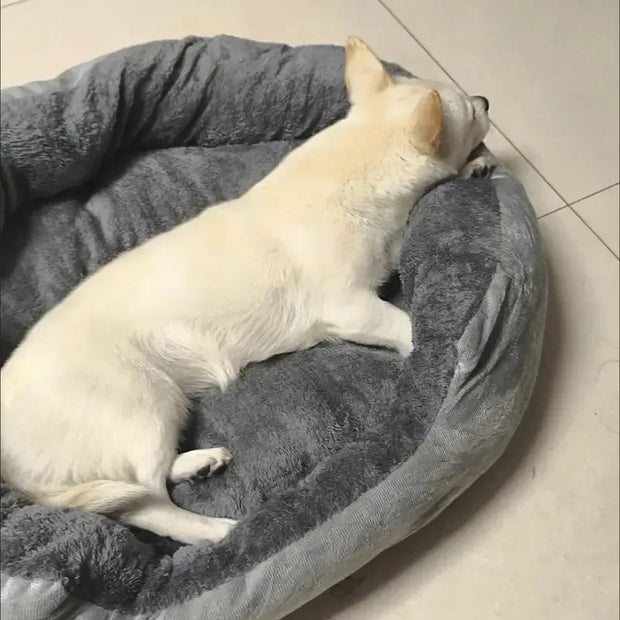 FellWärme | Gemütliches Hundebett mit Plüschkissen - Brezella