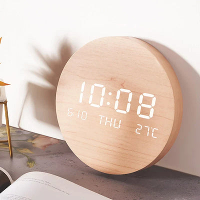 VivoWake | Schlichte Holz-LED-Uhr für eine grüne Arbeitsumgebung - Brezella