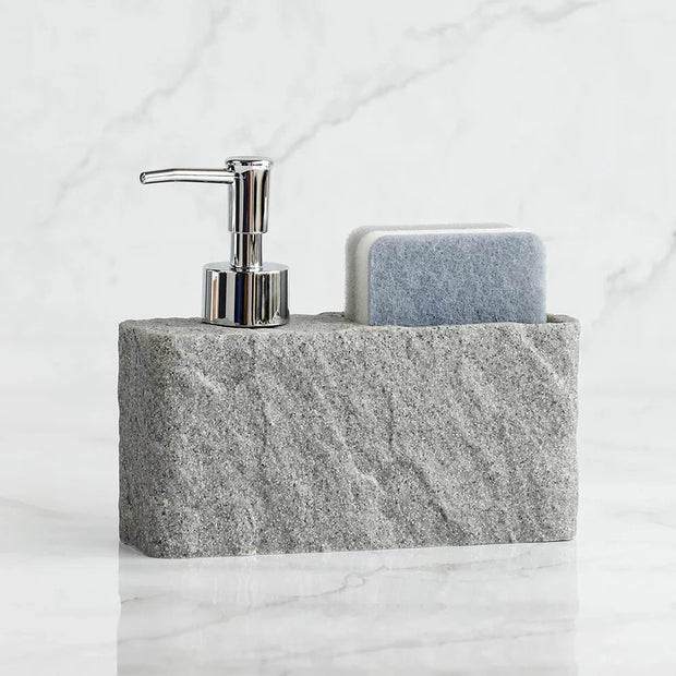 CleanEase | Doppel-Funktions-Seifenspender mit integriertem Halter - Brezella