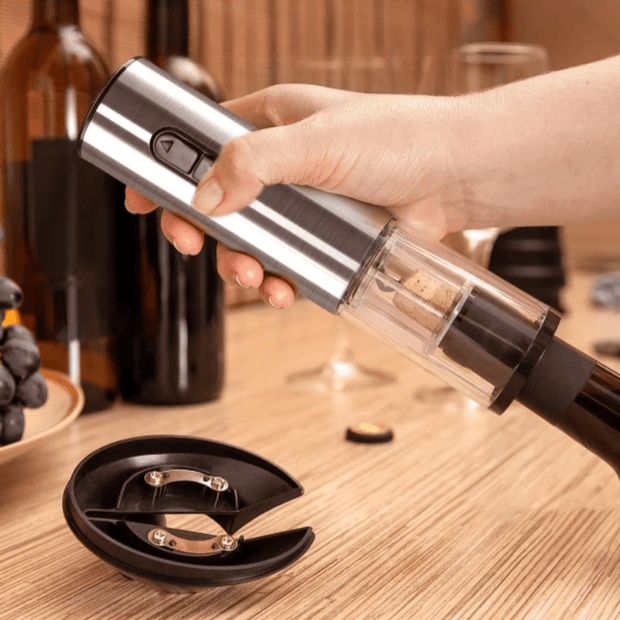 CorkWizard | Automatisches Korkenzieher-Set für edlen Genuss - Brezella