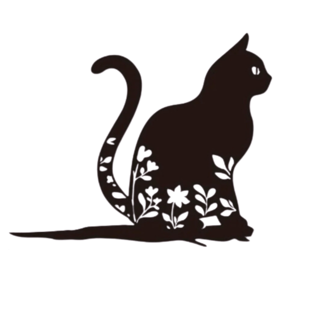 KatzenHarmonie | Metall-Silhouette einer Katze für den Garten - Brezella