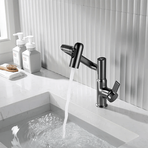 TempFlow | 360° Drehbare Armatur mit Temperaturanzeige und Höhenverstellung - Brezella