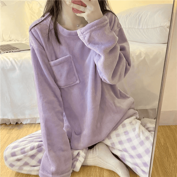 KomfortSchlaf | Karomuster Pyjama Set für Damen - Brezella