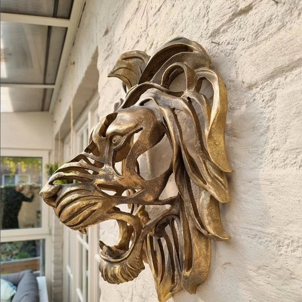 MajesticRoar | Kraftvolle Löwenkopf-Skulptur für Ihr Zuhause - Brezella
