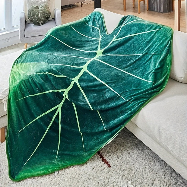 LeafComfort | Kuschelige Decke in sanfter Blattform für entspannte Momente - Brezella