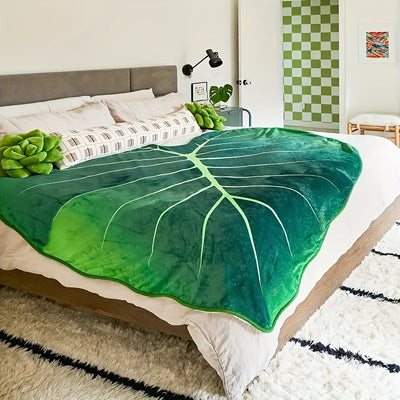 LeafComfort | Kuschelige Decke in sanfter Blattform für entspannte Momente - Brezella