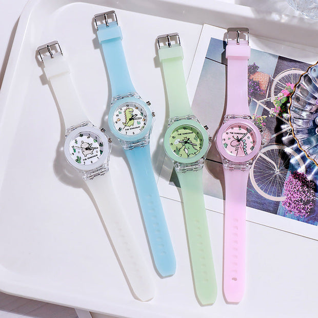 GlowTime | Leuchtende Kinderuhr mit buntem Design - Brezella