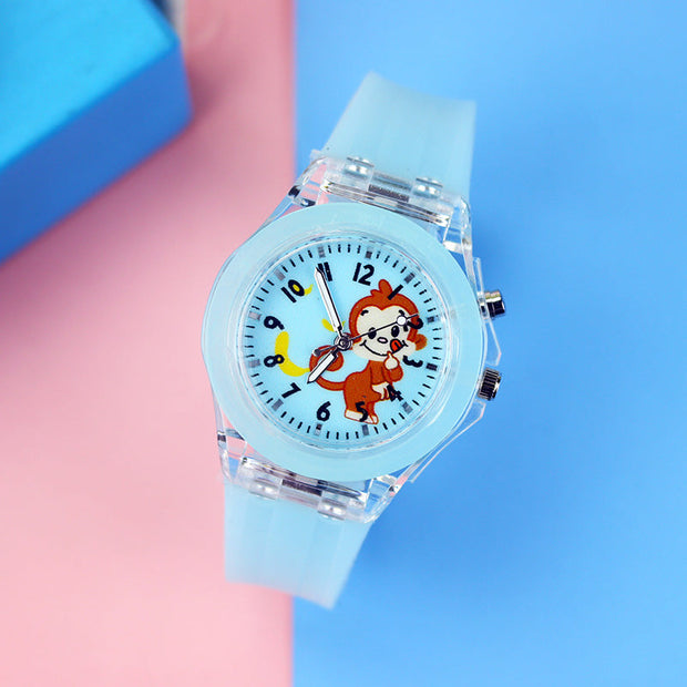 GlowTime | Leuchtende Kinderuhr mit buntem Design - Brezella