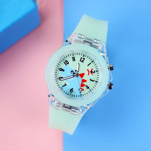 GlowTime | Leuchtende Kinderuhr mit buntem Design - Brezella