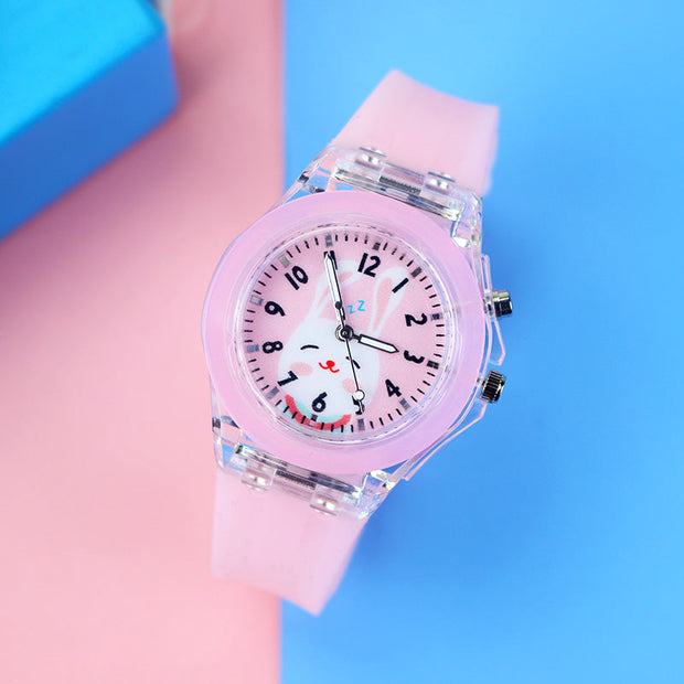 GlowTime | Leuchtende Kinderuhr mit buntem Design - Brezella