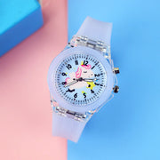 GlowTime | Leuchtende Kinderuhr mit buntem Design - Brezella