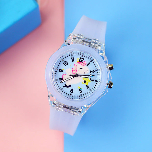 GlowTime | Leuchtende Kinderuhr mit buntem Design - Brezella