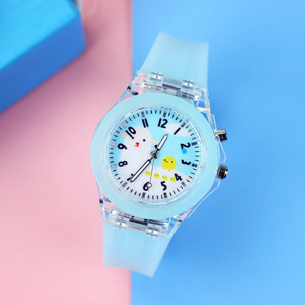 GlowTime | Leuchtende Kinderuhr mit buntem Design - Brezella