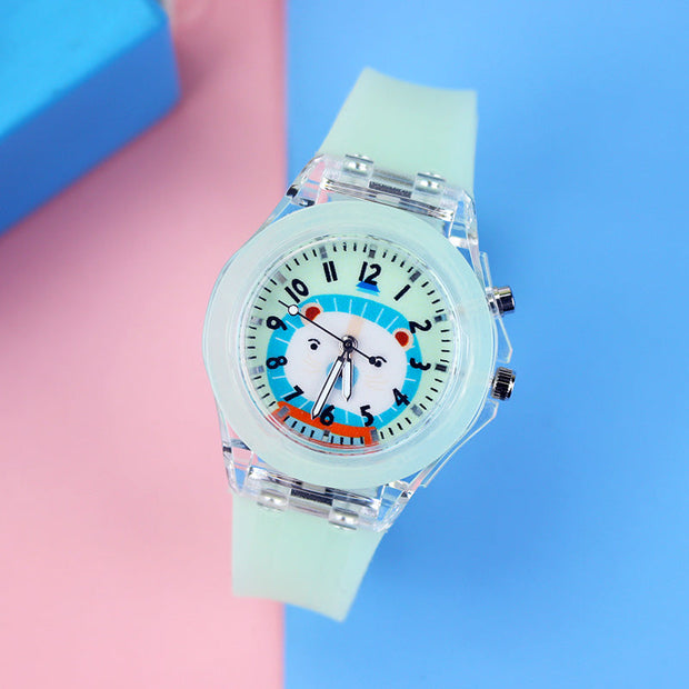 GlowTime | Leuchtende Kinderuhr mit buntem Design - Brezella