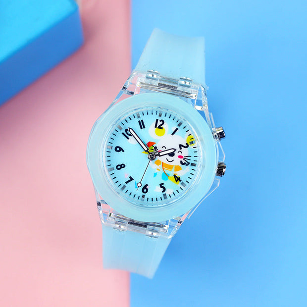 GlowTime | Leuchtende Kinderuhr mit buntem Design - Brezella