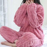 SanftHaut | Luxuriöses Samt-Pyjama-Set mit Rippenstruktur - Brezella