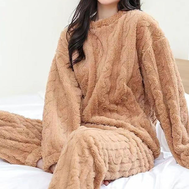 SanftHaut | Luxuriöses Samt-Pyjama-Set mit Rippenstruktur - Brezella