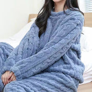 SanftHaut | Luxuriöses Samt-Pyjama-Set mit Rippenstruktur - Brezella