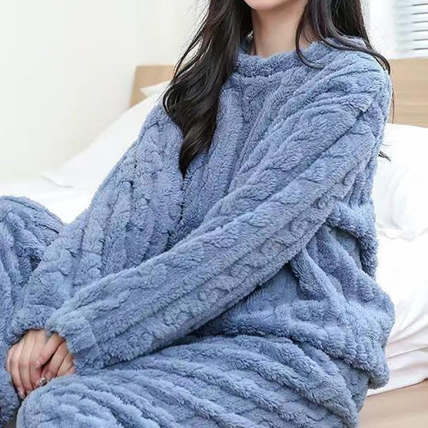 SanftHaut | Luxuriöses Samt-Pyjama-Set mit Rippenstruktur - Brezella