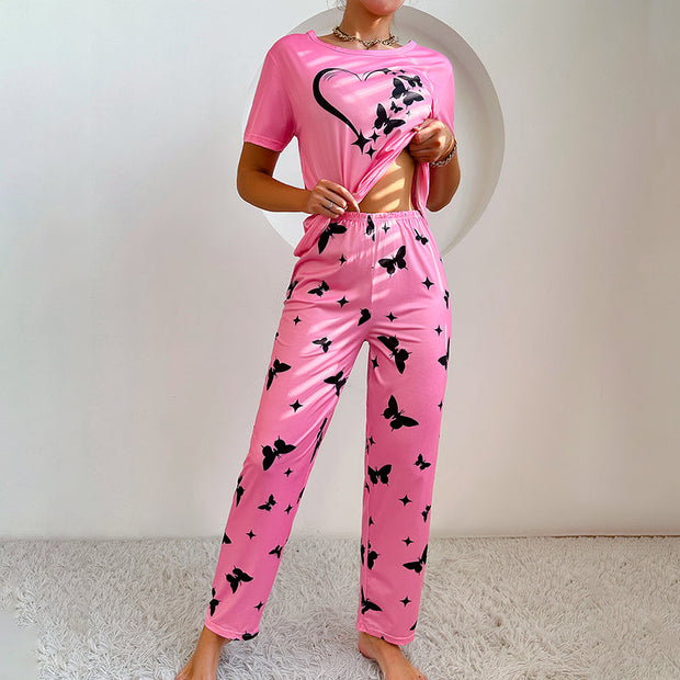 FlügelLuxe | Damen-Pyjama mit zartem Butterfly-Design - Brezella