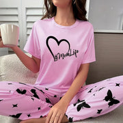 FlügelLuxe | Damen-Pyjama mit zartem Butterfly-Design - Brezella