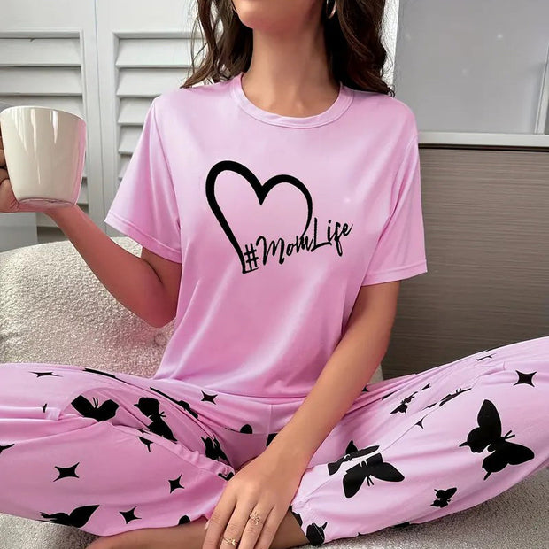 FlügelLuxe | Damen-Pyjama mit zartem Butterfly-Design - Brezella
