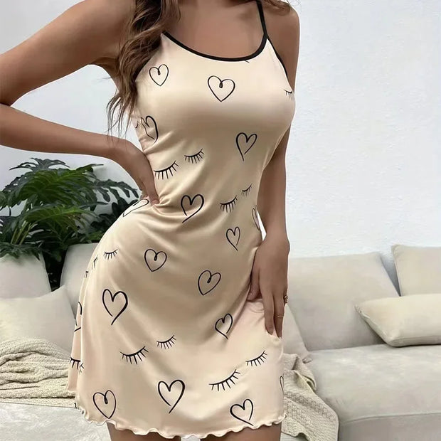 ChicToon | Mouwloses Nachtkleid met Cartoon-inspiratie - Brezella