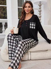 PlaidTraum | Elegantes Karomuster Pyjama-Set für Damen - Brezella