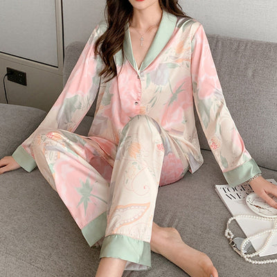 SeidenTraum | Elegante Pyjama-Set aus Faux-Seide für Damen - Brezella