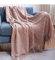BohoBrise | Stilvolle Strickdecke mit Quasten - Brezella