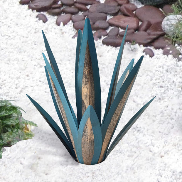 GlowSucculent | Kunstvolle Agave Statue aus haltbarem Metall - Brezella