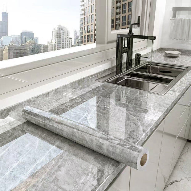 StoneShield | Elegante Küchenfolie mit Marmordesign - Brezella