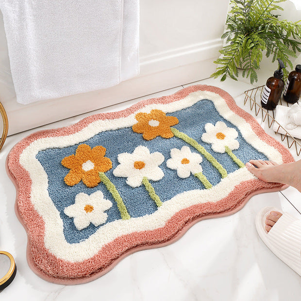 ZenBloom | Antirutsch-Bodenmatte mit charmantem Blumenmotiv - Brezella