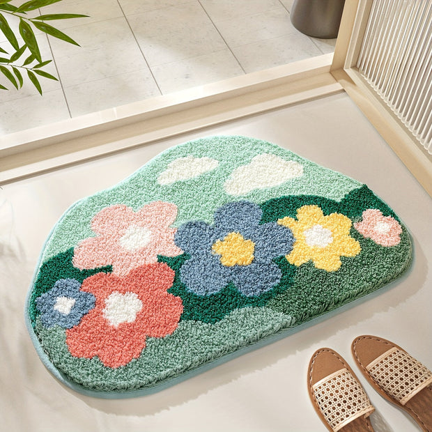 BlossomMat | Weiche und saugfähige Blume Badematte - Brezella