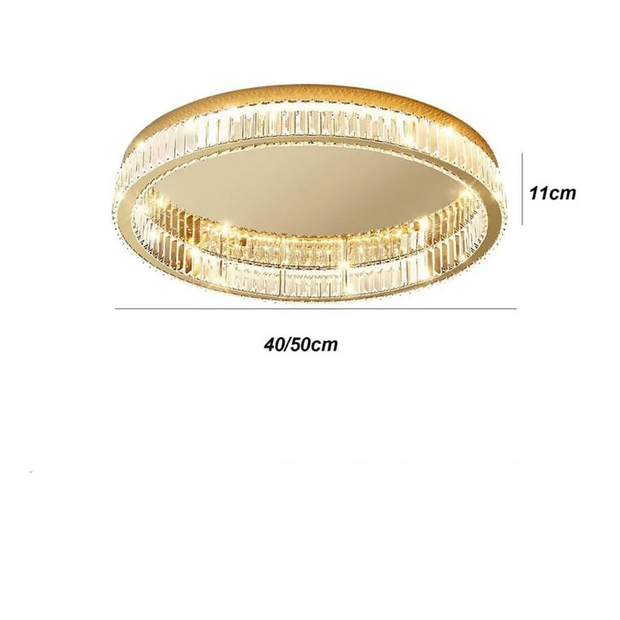 Elegante Runde Deckenleuchte In Gold