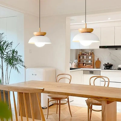 ScandiGlow | Skandinavische Holzpendelleuchte mit modernem Flair - Brezella