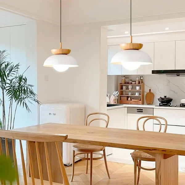 ScandiGlow | Skandinavische Holzpendelleuchte mit modernem Flair - Brezella