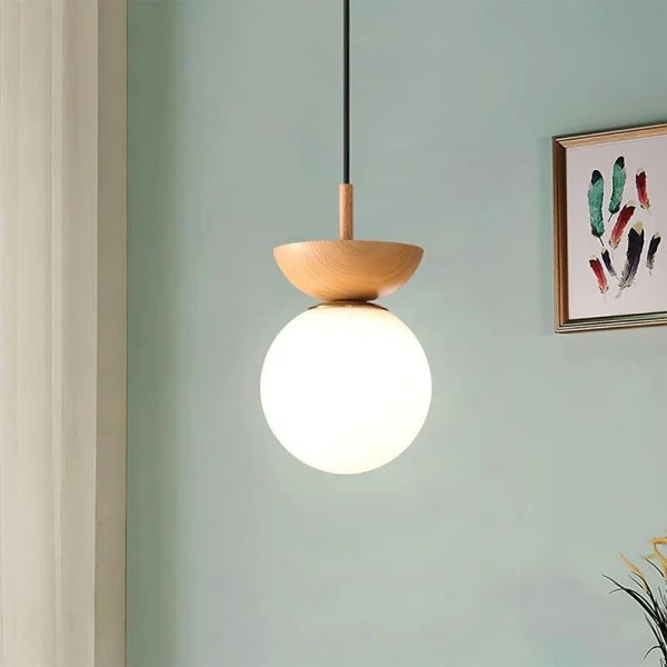 ScandiGlow | Skandinavische Holzpendelleuchte mit modernem Flair - Brezella
