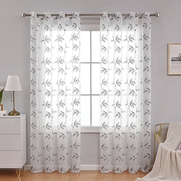 LumiBlossom | Stimmungsvoller Vorhang mit zarten Blumen für einen klassischen Look - Brezella