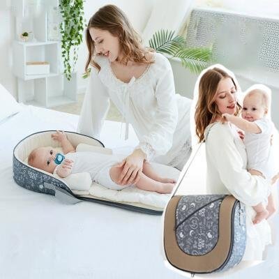 KomfortBaby | Vielseitige Wickeltasche und Bett in Einem - Brezella