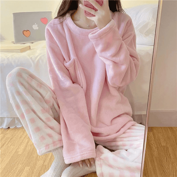 KomfortSchlaf | Karomuster Pyjama Set für Damen - Brezella